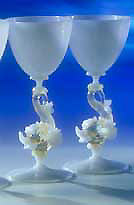 dolphin stem goblets