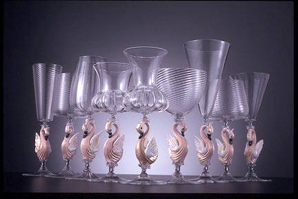 swan goblets glass