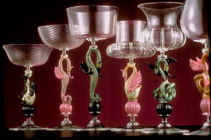 seahorse glass goblets