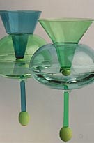 floating martini glasses